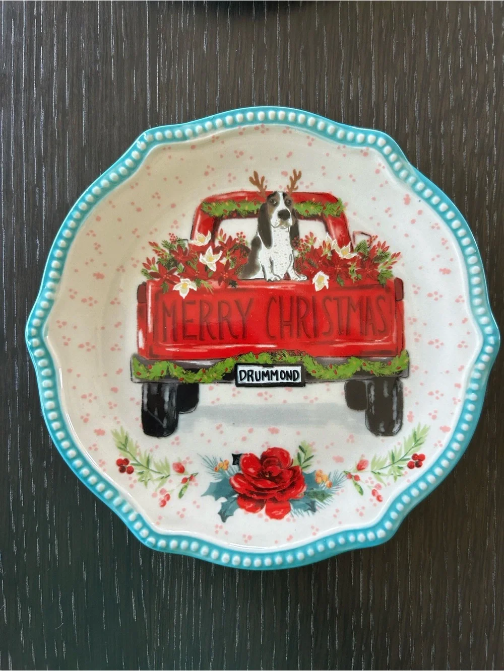 Pioneer Woman Holiday Floral Animal Themed 6.5” Appetizer Plates Set of 2 NWT